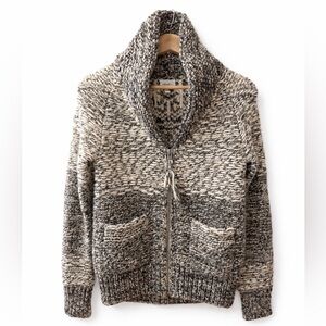 Wilfred Alpaca Women’s Wool Chunky Knit Zip Cardigan Gray Size S